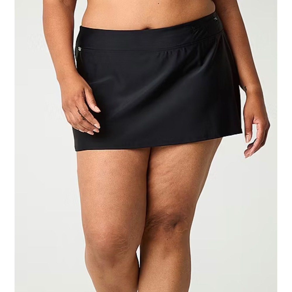 ZeroXposur Swim Skirt 3X Sun Smart Black UPF 30+ Quick Dry Zip Pocket NWT